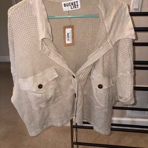 Bucket List Beige Button-Up Top